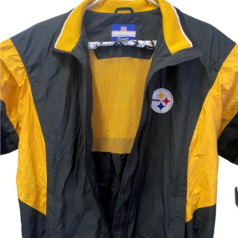 NFL Reebok On Field Apparel Pittsburgh Steelers Sweater Size Medium Zip Up - Picture 2 of 11
